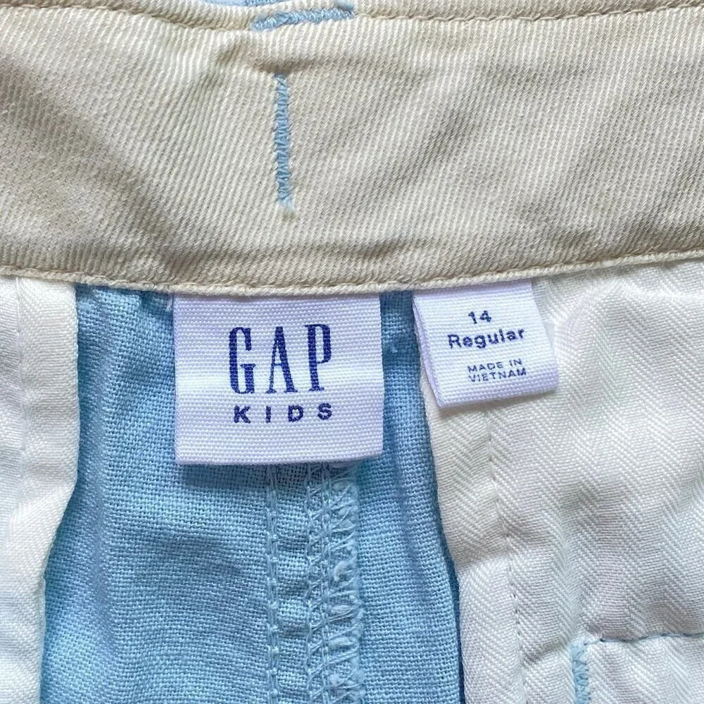 NWOT Gap Boys Light Blue Linen Blend Shorts 14